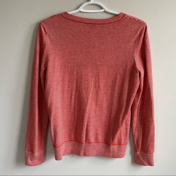 TALBOTS PETITE ORANGE CREAM METALLIC GOLD CARDIGAN  BUTTON FRONT RIUND NECK - Picture 3 of 8